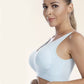 Slip-On Wireless Seamless Padded Bralette Comfort Bra - Seafoam Blue