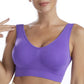 Slip-On Wireless Seamless Padded Bralette Comfort Bra - PurpleSlip-On Wireless Seamless Padded Bralette Comfort Bra - Purple