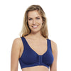 Carole Martin Full Freedom Front Closure Cotton Comfort Bra - Blue