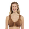 Carole Martin Full Freedom Front Closure Cotton Comfort Bra - Cafe
