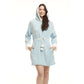 Women's Mid-thigh Hooded Plush Zippered Lounger
