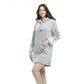 Women's Mid-thigh Hooded Plush Zippered Lounger