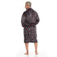 Men Bath Robe Soft Fleece Shawl Collar - Hockey