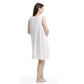 Women's Mid Calf Night Gown With Short Slit Sleeves